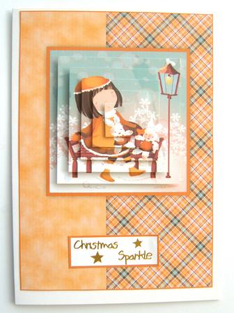 Daisy May Getting Ready for Christmas A5 Card Front by Margaret Scott