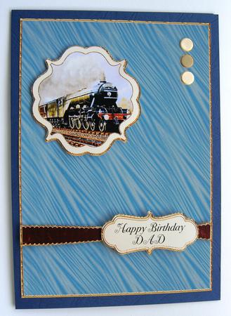 Flying Scotsman Card Front - Dad Birthday by Margaret Scott