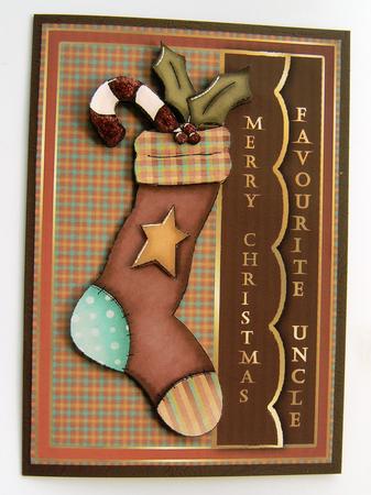 Country Christmas Stocking - Favourite Uncle by Margaret Scott