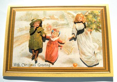 Angel at Christmas Decoupage Topper by Margaret Scott