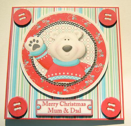 Polar Bear Framed Christmas Card Front Various Sentiments by Margaret Scott
