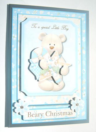 To a Special Little Boy Beary Christmas Card Front by Margaret Scott