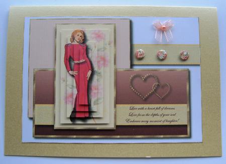 Soft Rose Blush Pyramid Card Topper by Margaret Scott