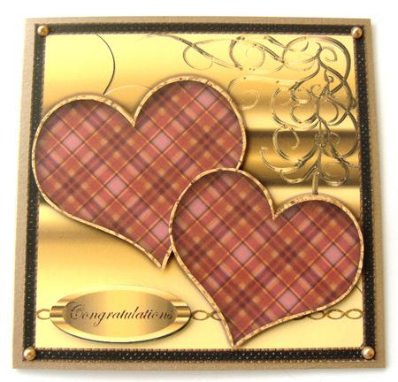 Two Hearts Valentine/ Anniversary/ Wedding Square Card 1 by Margaret Scott