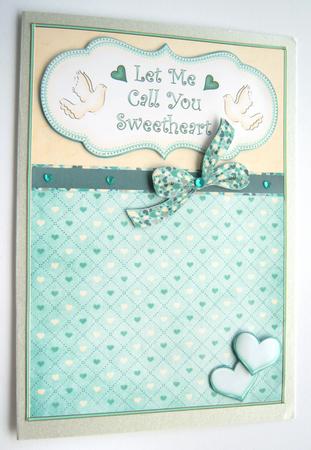 Let Me Call You Sweetheart Decoupage Card - Aqua by Margaret Scott