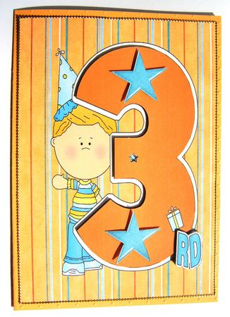 Big Orange Number 3 with Party Boy by Margaret Scott