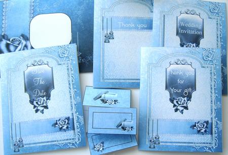 Winter Blue Rose Wedding Invitation Pack by Margaret Scott