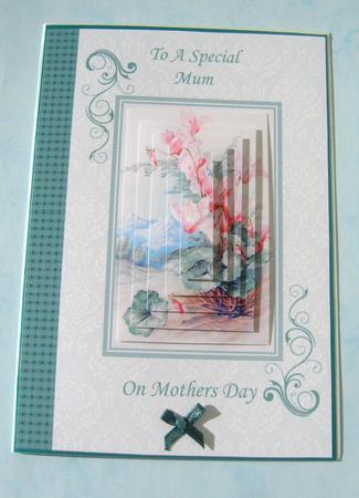 Pink Floral Mothers Day Card Front by Margaret Scott