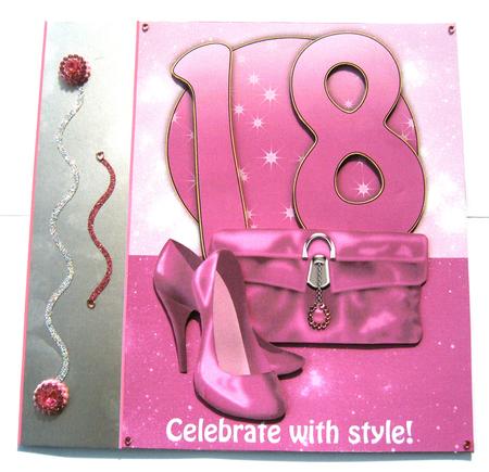 18th Birthday Quick Card with Shoes by Margaret Scott