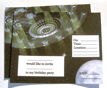 Space Spaceship Birthday Party Invitation by Margaret Scott