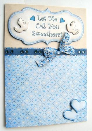 Let Me Call You Sweetheart Decoupage Card - Baby Blue by Margaret Scott