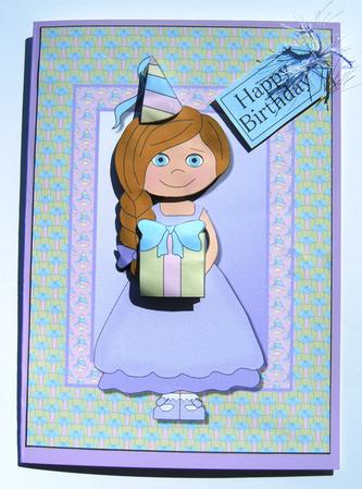 Birthday Girl Card Front by Margaret Scott