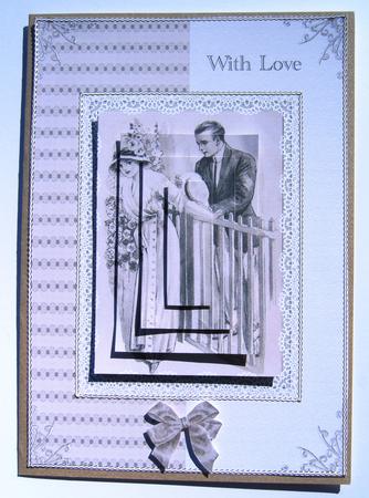 Victorian Lovers Card Front by Margaret Scott