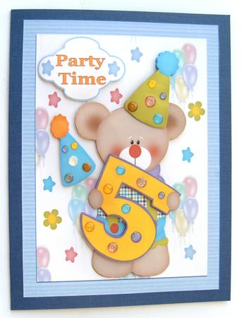Happy 5th Birthday Decoupage Topper by Margaret Scott