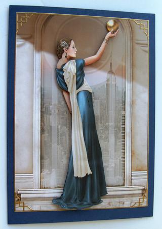 Art Deco Lady Pandore Blue by Margaret Scott