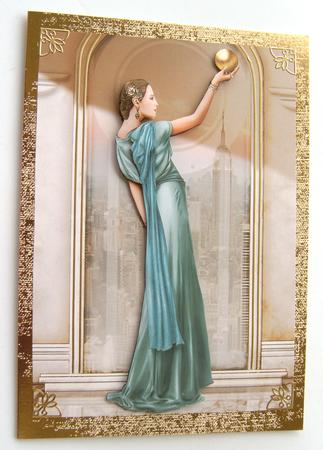 Art Deco Lady Pandore Aqua by Margaret Scott