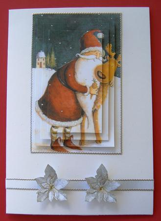 Santa with Reindeer Pyramids by Margaret Scott