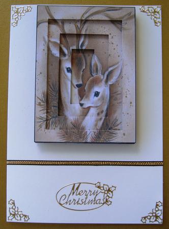 Deer Christmas Tunnell Card by Margaret Scott