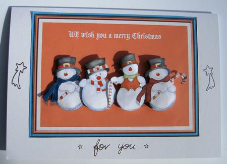 Four Jolly Snowpeople by Margaret Scott