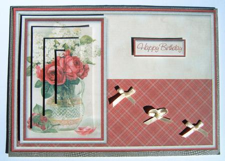 Red and White Flowers Card Front by Margaret Scott
