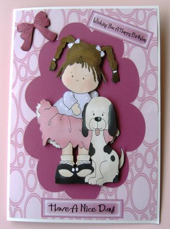 Cute Little Girl & Puppy by Margaret Scott