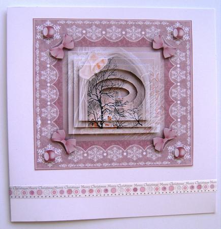 Window Onto Wonderland 'n Lace Double Pyramid Card Front by Margaret Scott