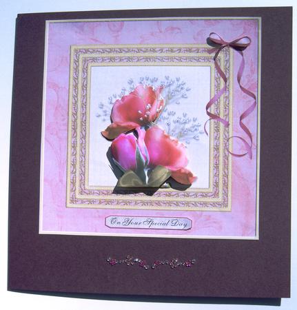Pink Rose Card Front by Margaret Scott