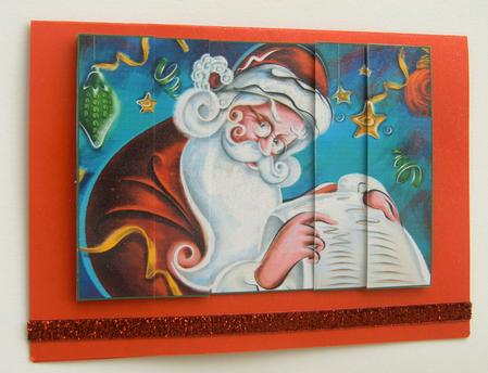 Santa with His List Side Stacker by Margaret Scott