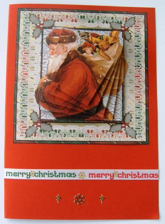 Vintage Santa and His Sack Christmas Twisted Pyramid by Margaret Scott