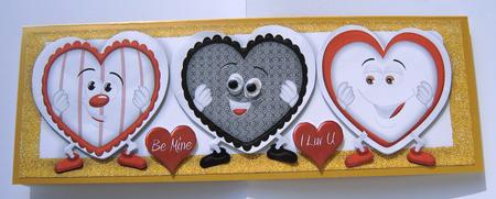 Love Hearts with Funny Faces Dl by Margaret Scott