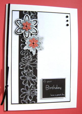 Black and White Collection Floral Ribbon by Margaret Scott