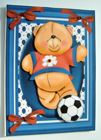 Lovely Football Teddy by Margaret Scott
