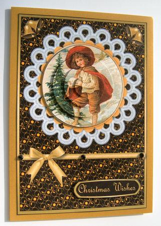 Vintage Boy in the Snow Pyramid (black) by Margaret Scott