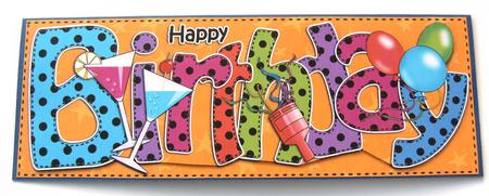 Large Dl Birthday Quick Card 3D Decoupage by Margaret Scott