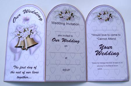 Lilac Wedding Bells Wedding Invitation & Rsvp Tri-fold Card by Margaret Scott