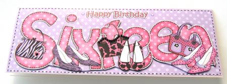 16th Birthday Large Dl Quick Card N 3D Decoupage by Margaret Scott