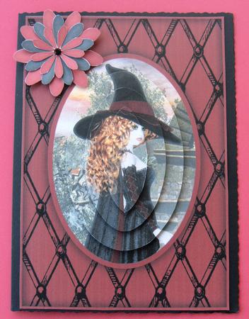 Pretty Witch Card Front by Margaret Scott