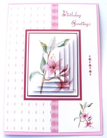 Pink Bloom Card Front by Margaret Scott