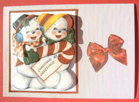 Brother and Sister Snowpeople by Margaret Scott