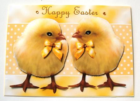 Happy Easter Cute Chicks by Margaret Scott