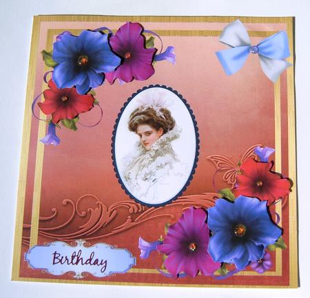 Beautiful Petunias and Victorian Lady by Margaret Scott