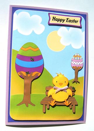 Easter Chick on Bench by Margaret Scott