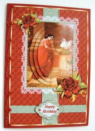 Ethic - Indian Lady in a Red Sari Qs by Margaret Scott