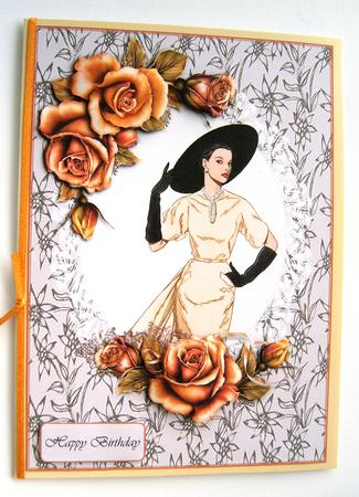 Art Deco Lady Fall Roses Featured Gallery Photo
