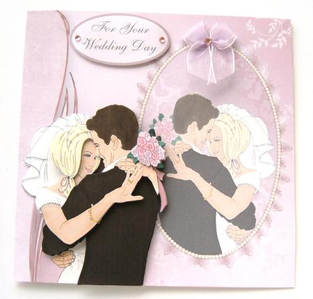 Reflections of a Bride & Groom 6x6 Card Front by Margaret Scott