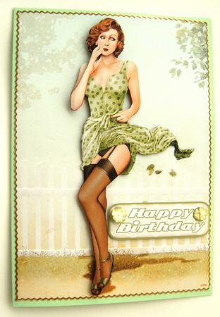1950's Pin Up Girl Eva Grace (green) by Margaret Scott