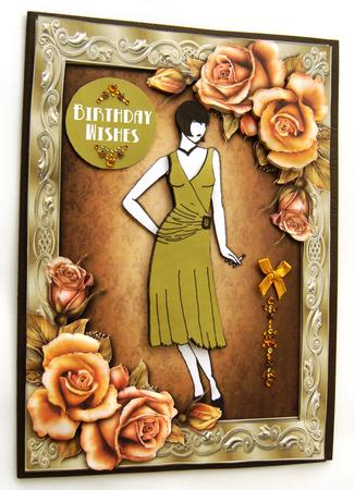 1920's Olive Dress & Sunset Roses Mini Kit by Margaret Scott