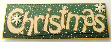 Large Dl Merry Christmas Quick Card 3D Decoupage by Margaret Scott