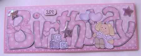 1st 2nd 3rd Birthday Large Dl Quick Card N 3D Decoupage by Margaret Scott