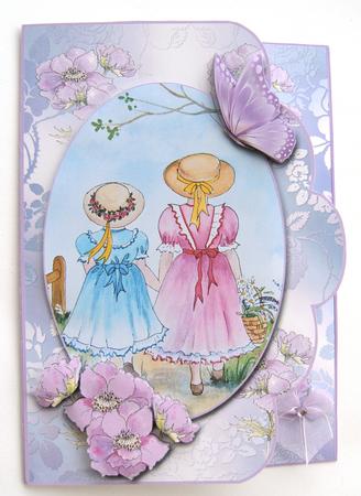 Best Friends Scalloped Edge Decoupage Kit with Butterflies by Margaret Scott